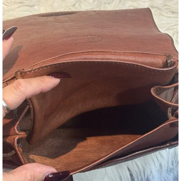 VTG 70s F.Clegg Genuine, Leather Shoulder Bag Purse Frank Clegg Boho Western - Picture 8 of 15